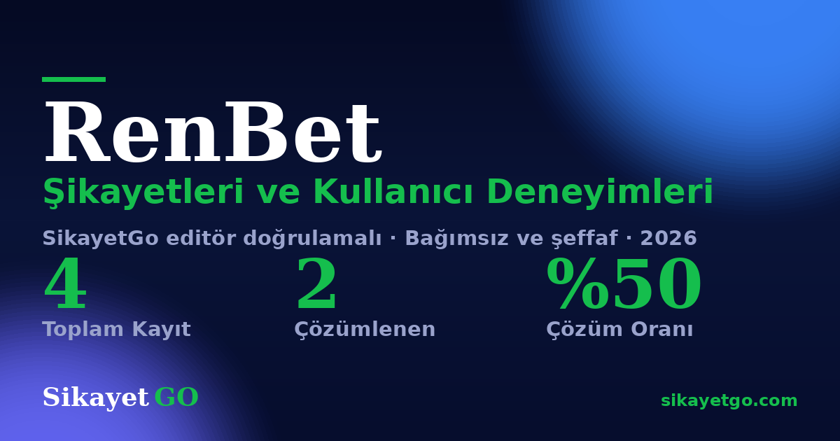 RenBet şikayet sayfası kart görseli
