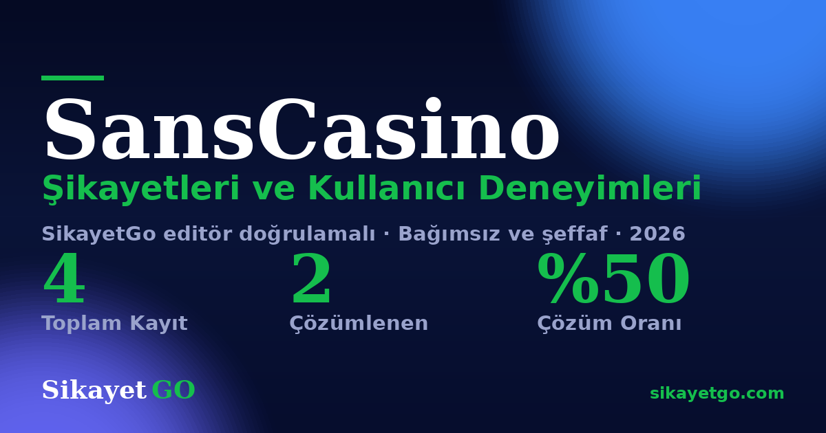 SansCasino şikayet sayfası kart görseli