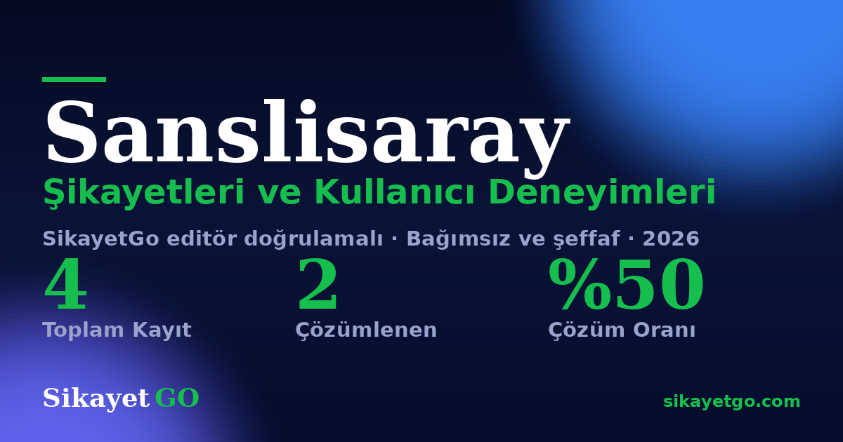 Sanslisaray şikayet sayfası kart görseli