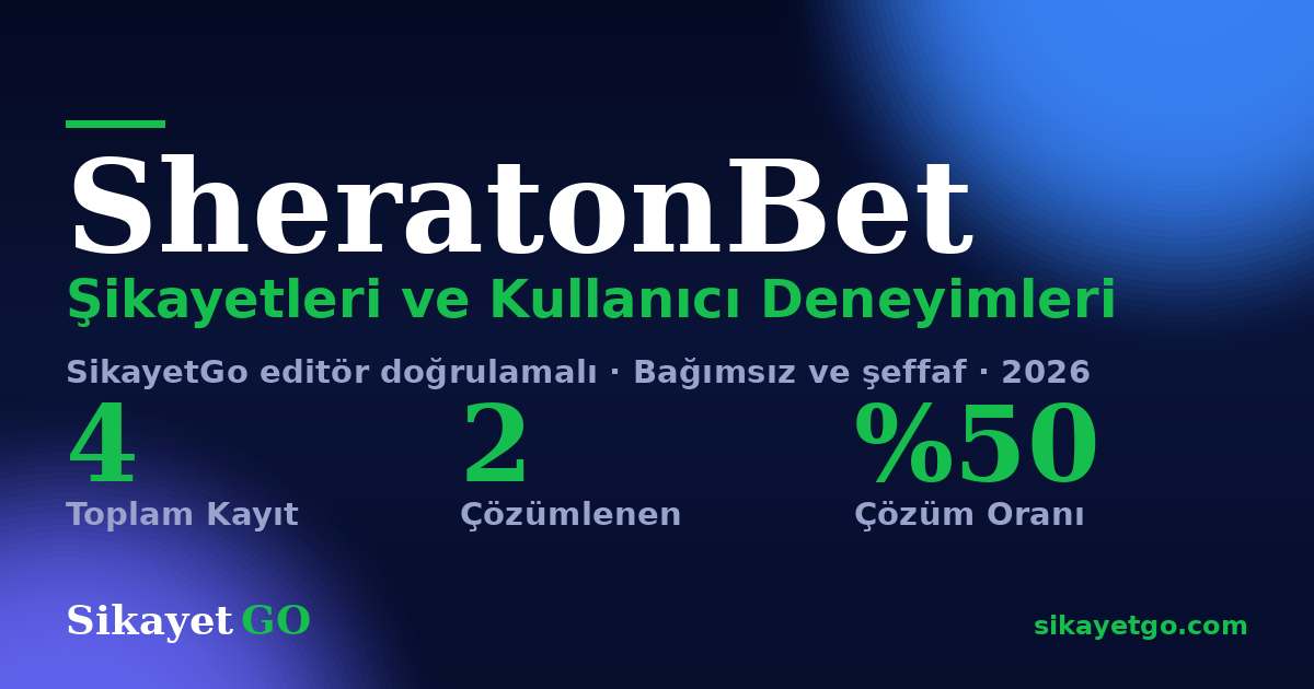 SheratonBet şikayet sayfası kart görseli