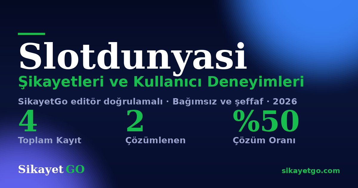 Slotdunyasi şikayet sayfası kart görseli