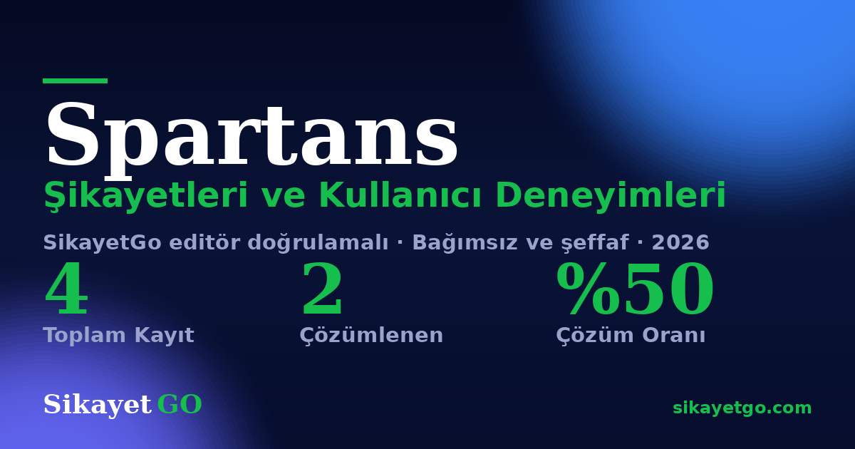 Spartans şikayet sayfası kart görseli