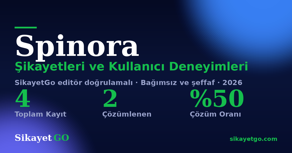 Spinora şikayet sayfası kart görseli