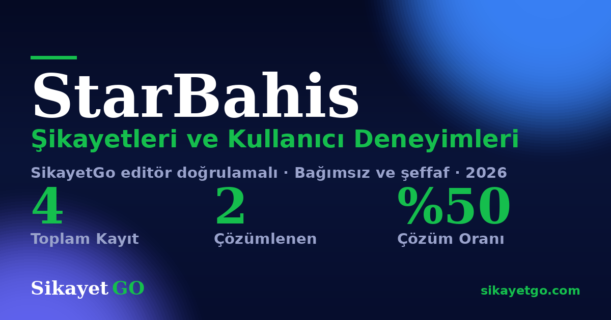 StarBahis şikayet sayfası kart görseli