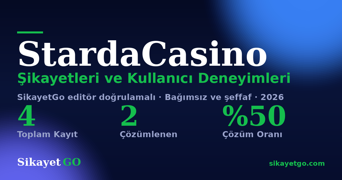 StardaCasino şikayet sayfası kart görseli