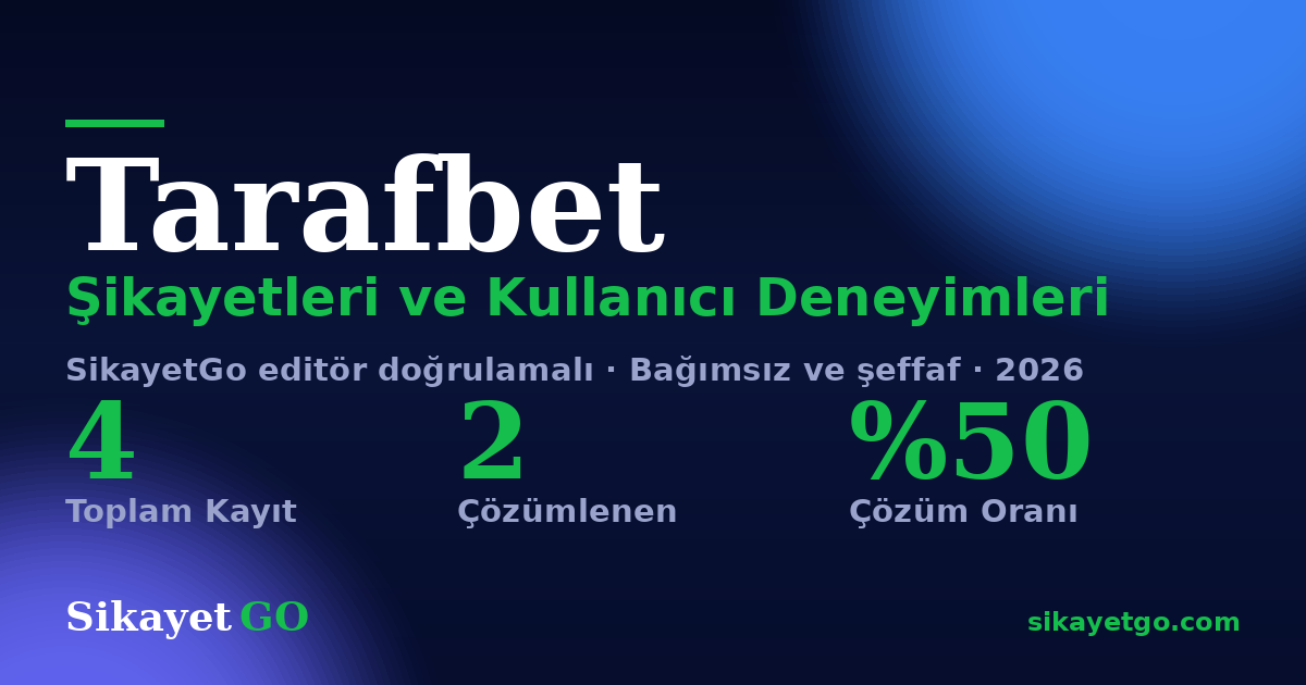 Tarafbet şikayet sayfası kart görseli