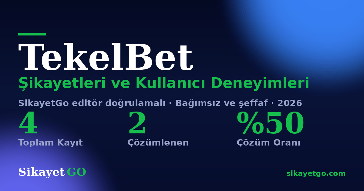 TekelBet şikayet sayfası kart görseli
