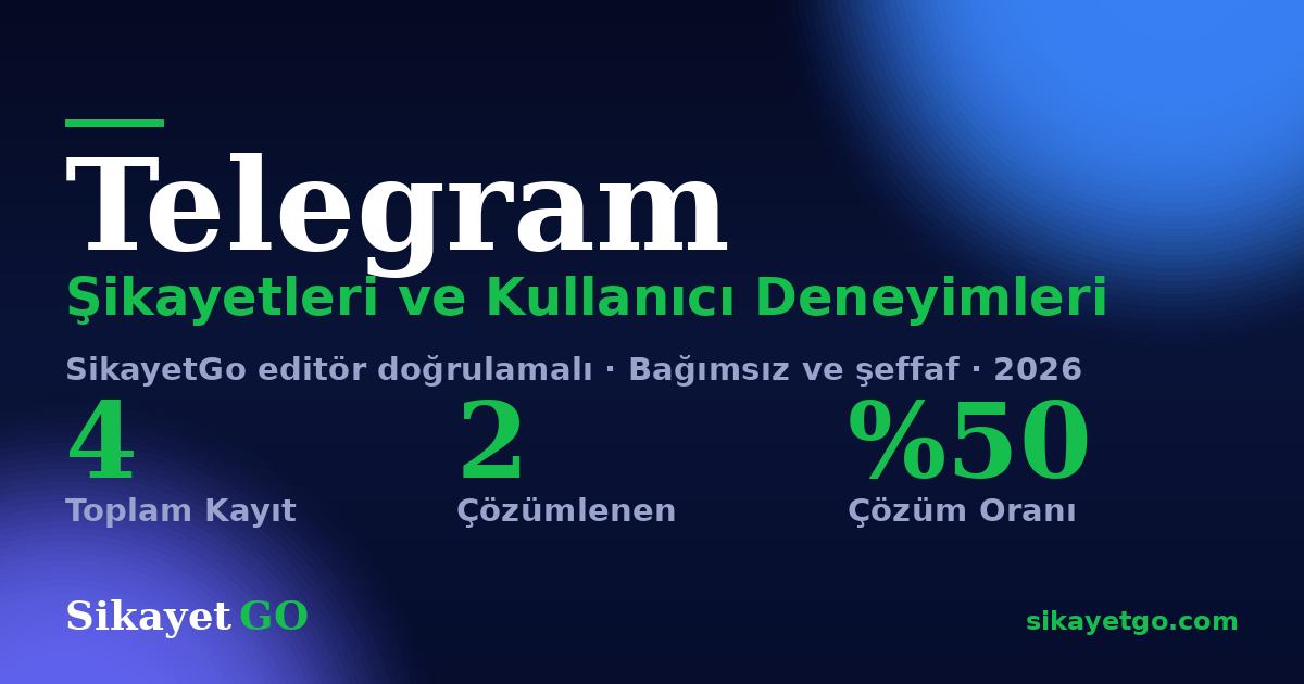 Telegram şikayet sayfası kart görseli