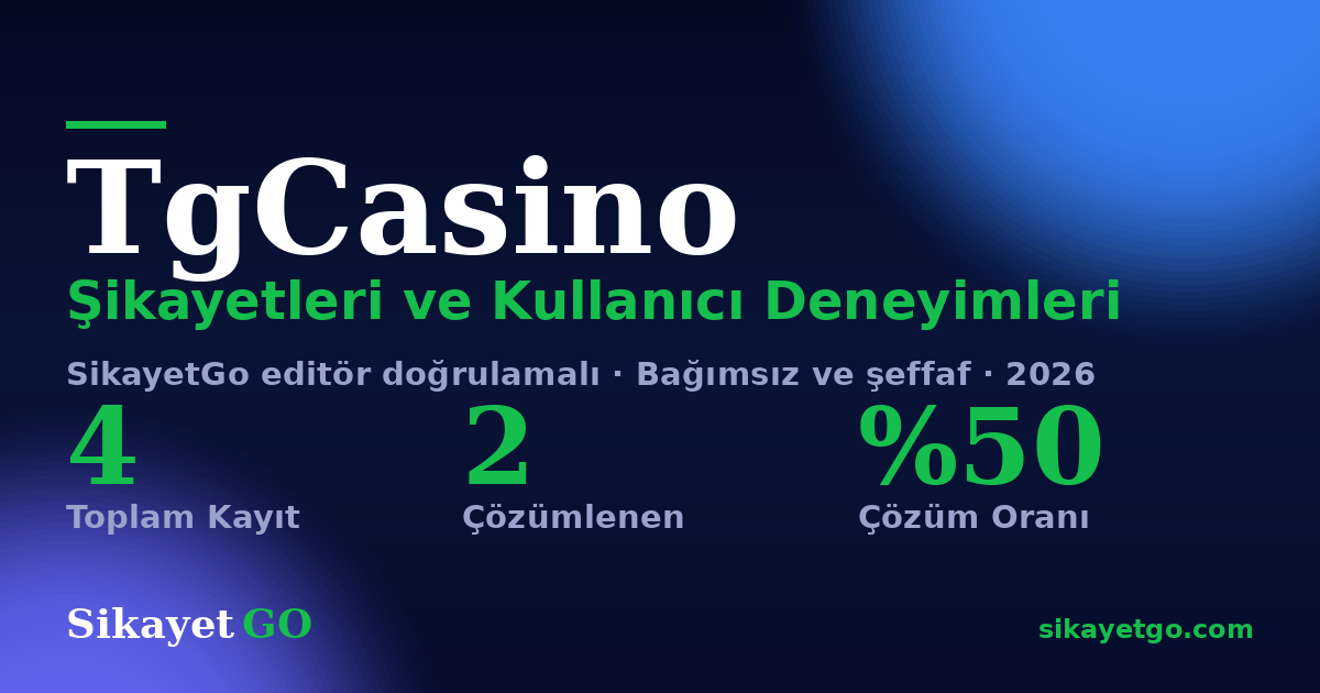 TgCasino şikayet sayfası kart görseli
