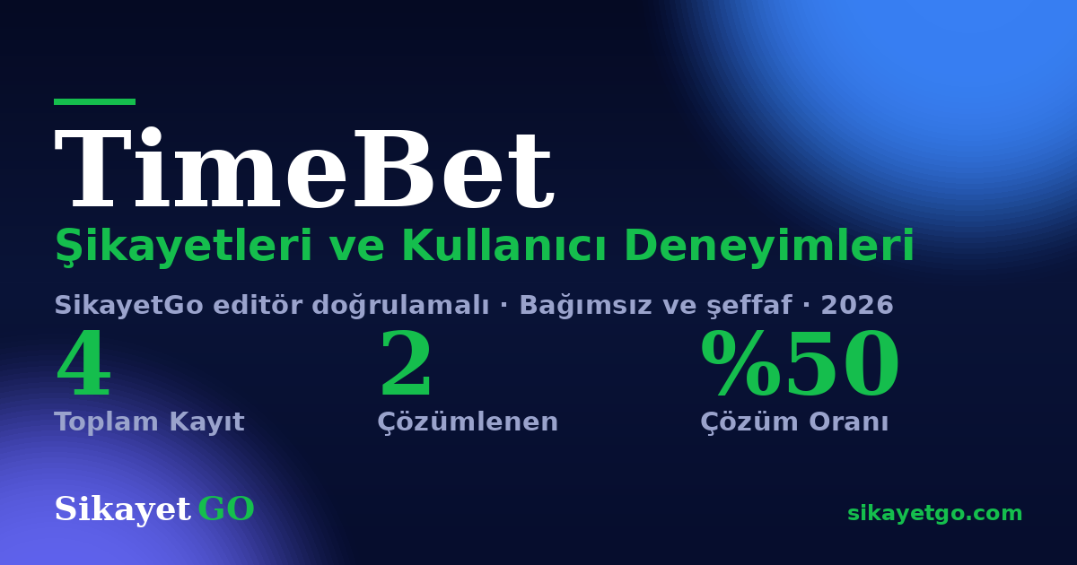 TimeBet şikayet sayfası kart görseli