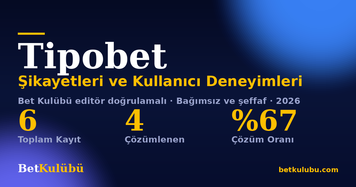 Tipobet şikayet sayfası kart görseli