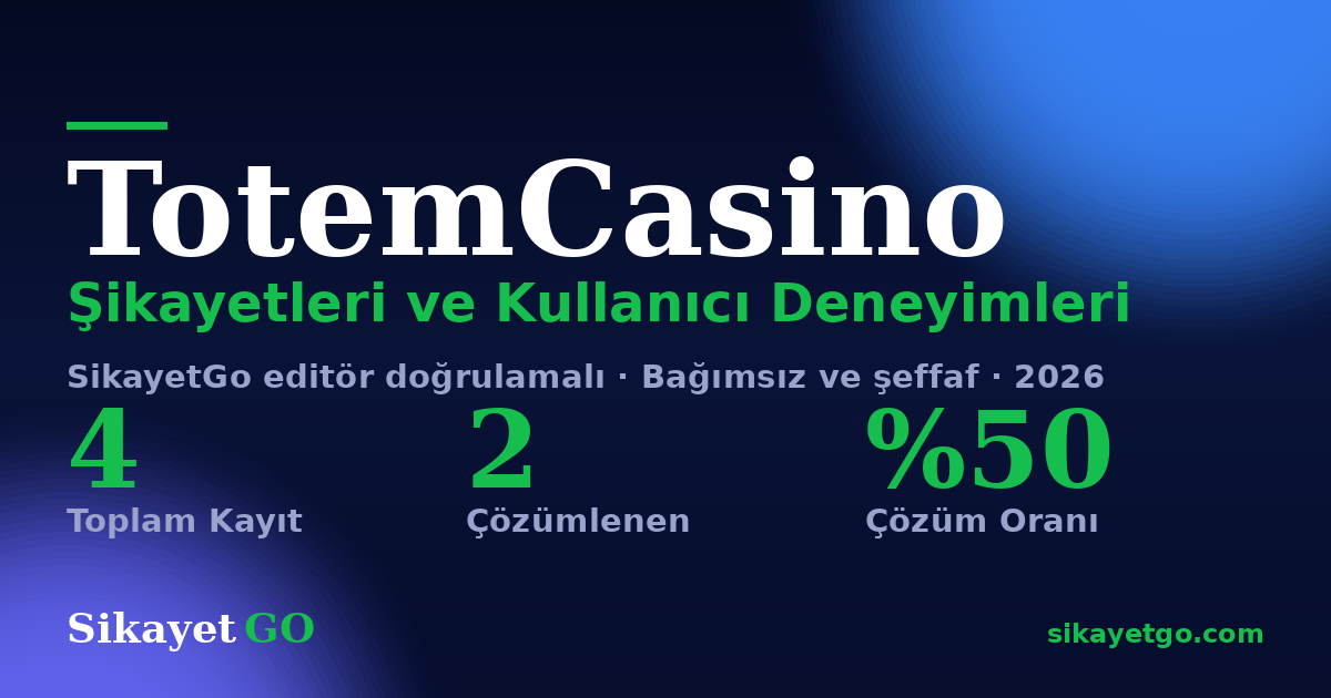 TotemCasino şikayet sayfası kart görseli