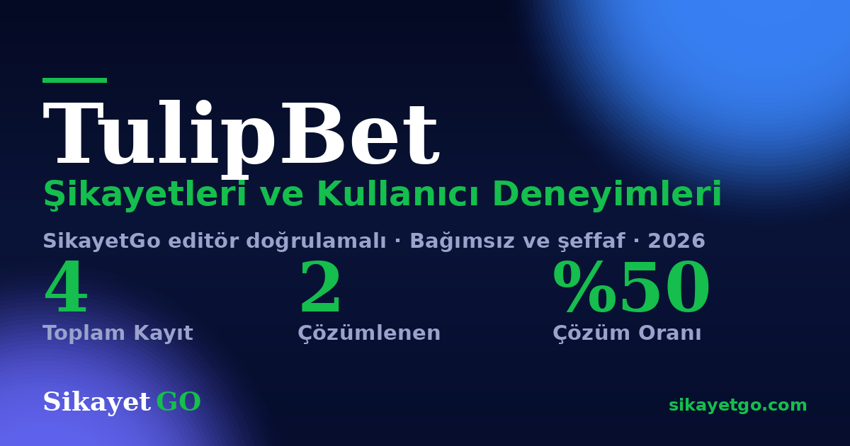TulipBet şikayet sayfası kart görseli