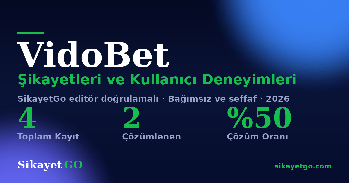 VidoBet şikayet sayfası kart görseli