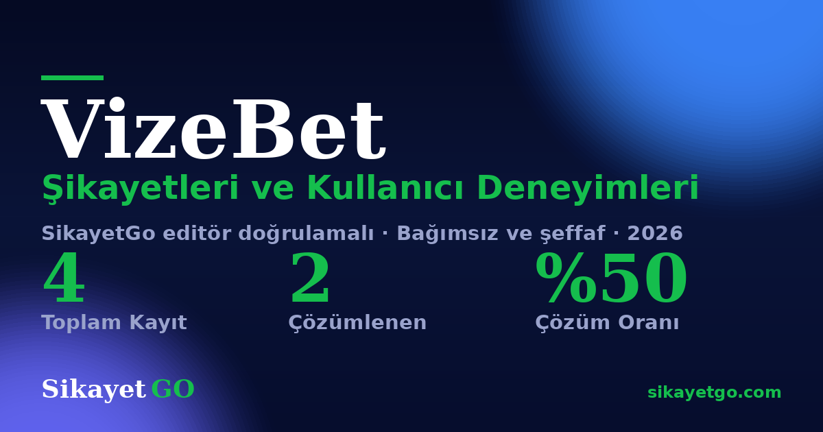 VizeBet şikayet sayfası kart görseli
