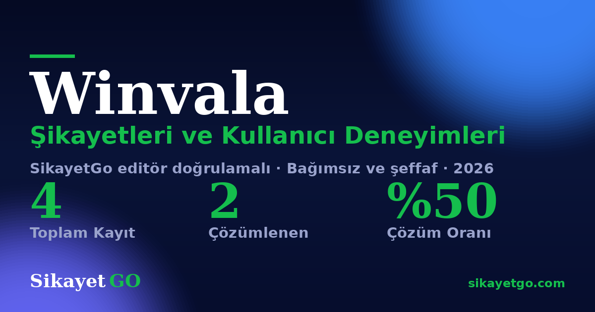 Winvala şikayet sayfası kart görseli
